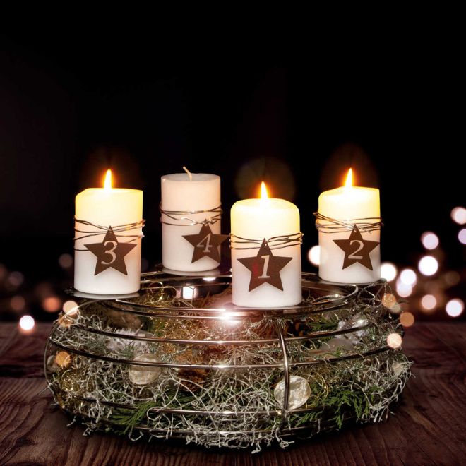 Zahlen-Anhänger für den Adventskranz – 1 bis 4
