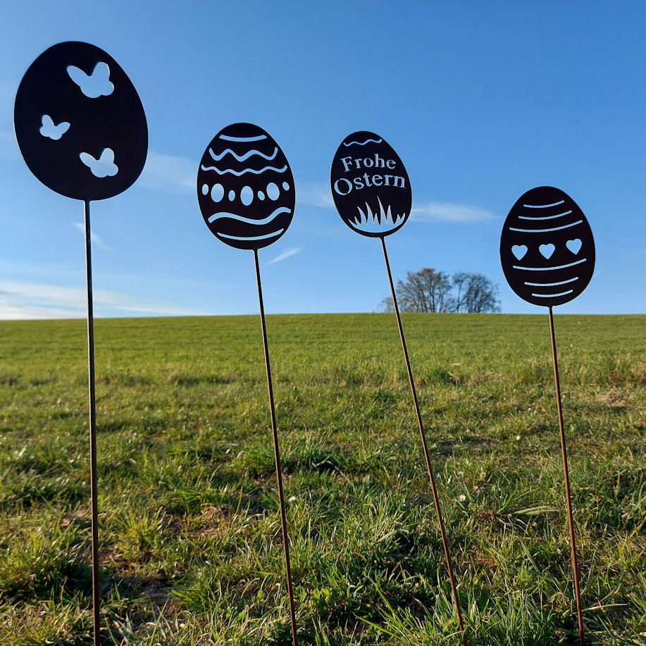 Gartenstecker in Eiform "Wellen"