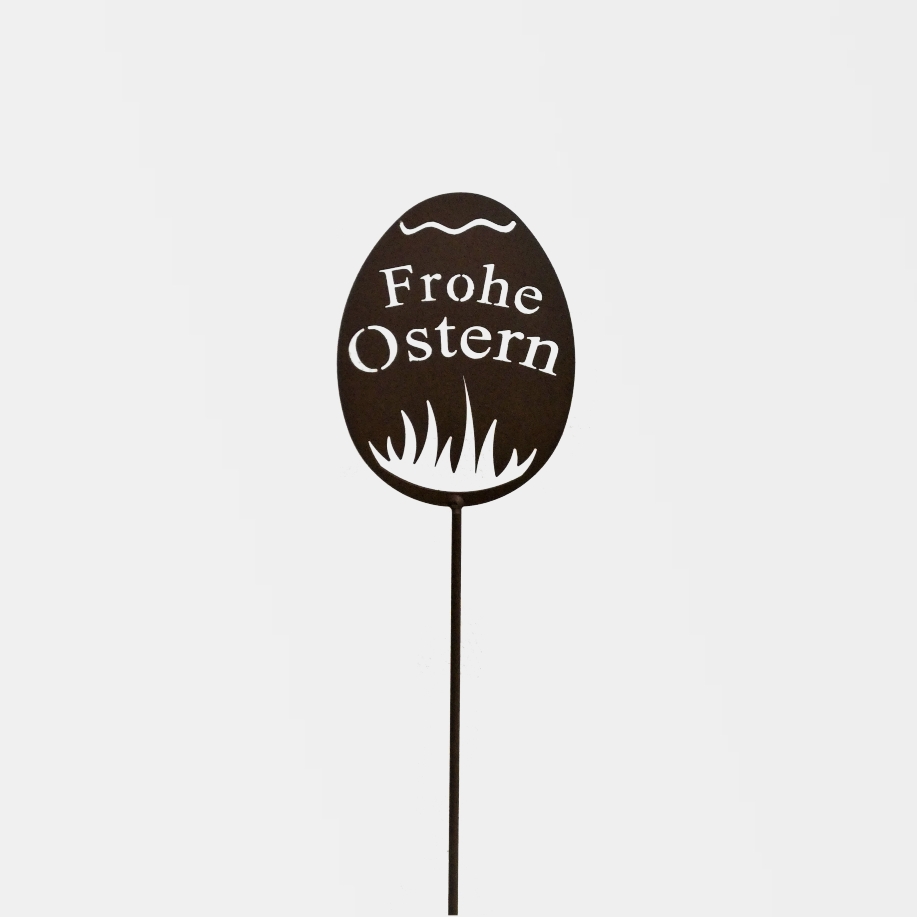 Gartenstecker in Eiform "Frohe Ostern"
