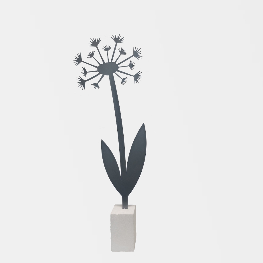 Gartenstecker Pusteblume groß in Farbe Silber