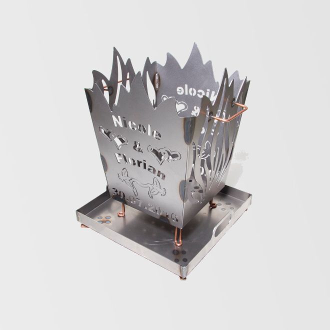 Kleiner individueller Feuerkorb „Flamme"