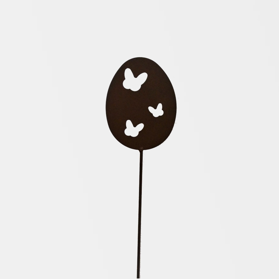 Gartenstecker in Eiform "Schmetterlinge"